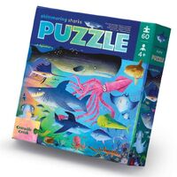 Crocodile Creek - Shimmering Shark Foil Puzzle 60pc