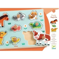 Djeco - Dog'n'Co Wooden Farm Puzzle 8pc