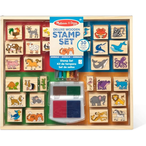 Melissa & Doug - Deluxe Wooden Stamp Set - Animals