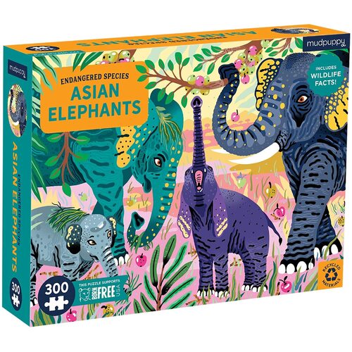 Mudpuppy - Asian Elephants Puzzle 300pc