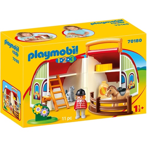Playmobil - 1.2.3 My Take Along Pony Farm 70180